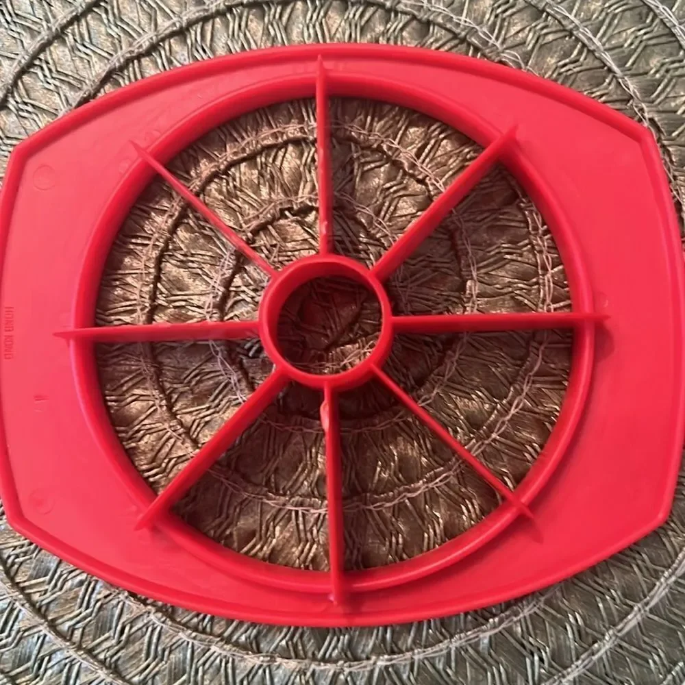 Vintage Tupperware set Apple slicer 2 hooks stickers key holder labels EVC